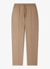 Slim fit pantalon in wolblend met elastische band - Cappucino / Beige