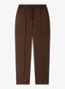 Slim fit pantalon in wolblend met elastische band - Tabac Fonce / Bruin