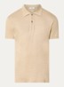 Slim fit polo van linnen - Beige