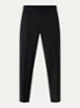 Straight fit pantalon in wolblend met steekzakken - Zwart