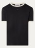 T-shirt met logoborduring - Zwart