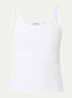 Tanktop met broderie en ribstructuur - Wit