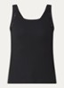 Tanktop met broderie en ribstructuur - Zwart