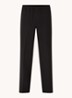 Wide fit pantalon met steekzakken en persplooi - Zwart