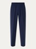Wide fit pantalon met steekzakken en persplooi - Donkerblauw