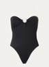 Beach Bound bandeau badpak met afneembare bandjes - Zwart