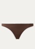 Bikinislip met ribstructuur - Bruin