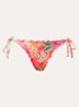 Brazilian bikinislip met bloemenprint - Koraalrood