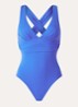 Cross Back plunge badpak met plooidetail - Blauw
