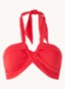 Halter voorgevormde bandeau bikinitop  - Steenrood