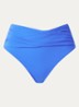 High waisted bikinislip met plooidetail - Blauw