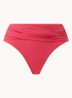 High waisted bikinislip met plooidetail - Steenrood