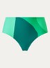 High waisted bikinislip met print - Zeegroen