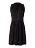 Ladder mouwloze strandjurk met broderie - Zwart