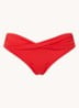 Twist hipster bikinislip met plooidetail - Steenrood