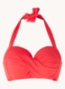 Twist voorgevormde halter bikinitop  - Steenrood