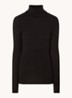 Matima longsleeve met col in merino wolblend - Zwart