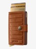 Miniwallet+ pasjeshouder van leer - Cognac