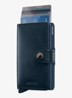 Miniwallet pasjeshouder van leer - Donkerblauw