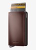 Slimwallet+ pasjeshouder van leer - Donkerbruin