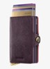 Twinwallet+ pasjeshouder van leer - Aubergine