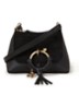 Joan Mini crossbodytas van leer met suède details - Zwart