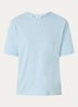 Ada T-shirt in linnenblend met ronde hals - Lichtblauw