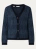 Alva grofgebreid vest in alpaca wolblend met streepprint - Indigo