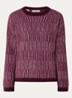 Alva grofgebreide trui in alpaca wolblend met gemêleerd dessin - Aubergine