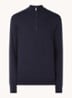Berg fijngebreide pullover met halve rits - Donkerblauw
