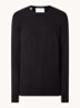Berg fijngebreide pullover met ronde hals - Zwart