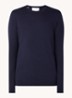 Berg fijngebreide pullover met ronde hals - Donkerblauw