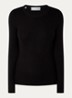Dianna longsleeve  met ribstructuur - Zwart