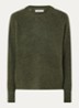 Lulu fijngebreide pullover in wolblend - Olijfgroen