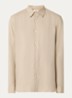 Noos regular fit overhemd in linnenblend - Khaki