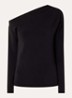 Tenny off shoulder top met asymmetrische hals - Zwart