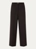 Alberwool high waist straight fit cropped broek met opgestikte zakken - Bruin