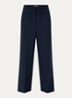 Alberwool high waist straight fit cropped broek met opgestikte zakken - Donkerblauw