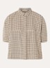 Blouse met ruitdessin - Beige