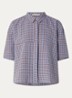 Blouse met ruitdessin - Blauw