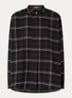 Blouse in linnenblend met ruitdessin - Donkerbruin