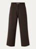 Hudkin high waist loose fit pantalon met steekzakken - Donkerbruin