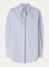 Liza blouse met streepprint - Staalblauw