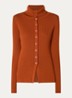 Shimoteka ribgebreid vest met opstaande kraag - Rood