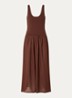 Solao midi jurk met V-hals - Hazelnootbruin