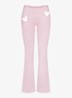 Cotton Jersey low waist flared fit legging met cut-out details - Lichtroze