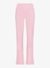 Cotton Jersey mid waist flared legging met omgeslagen tailleband - Roze