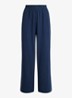 Cotton Jersey mid waist wide fit loungebroek met steekzakken - Donkerblauw