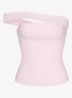 Cotton Jersey off-shoulder top met cut-out detail - Roze
