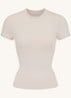 Cotton Jersey T-shirt met ronde hals - Beige